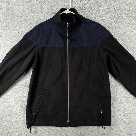 Club Monaco Jacket Adult Medium Black Blue Fleece Full Zip‎ Men - Picture 1 of 10
